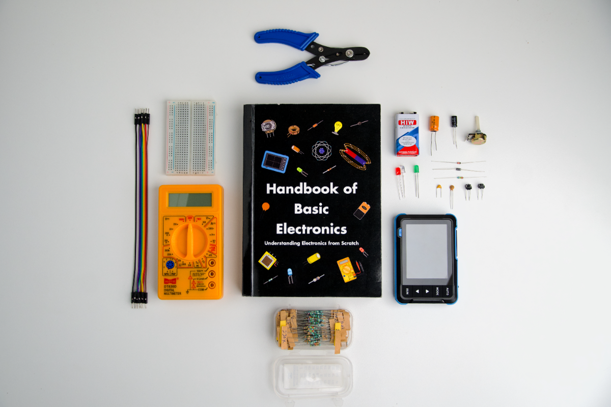 Basic Electronics Learning System — kit contents